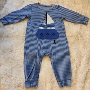 Baby GAP Blue Striped Sailboat Kids Onesie